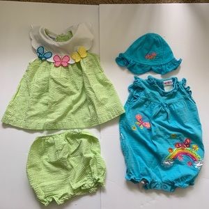 Mixed Lot of 2 Baby Girl Outfits-12mos Size